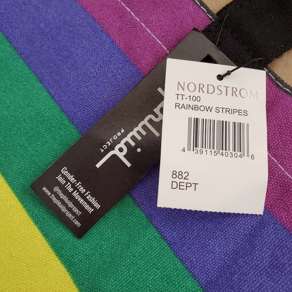 BNWT The Phluid Project Rainbow Stripes Tote Gender-Free Fashion - Picture 6 of 7